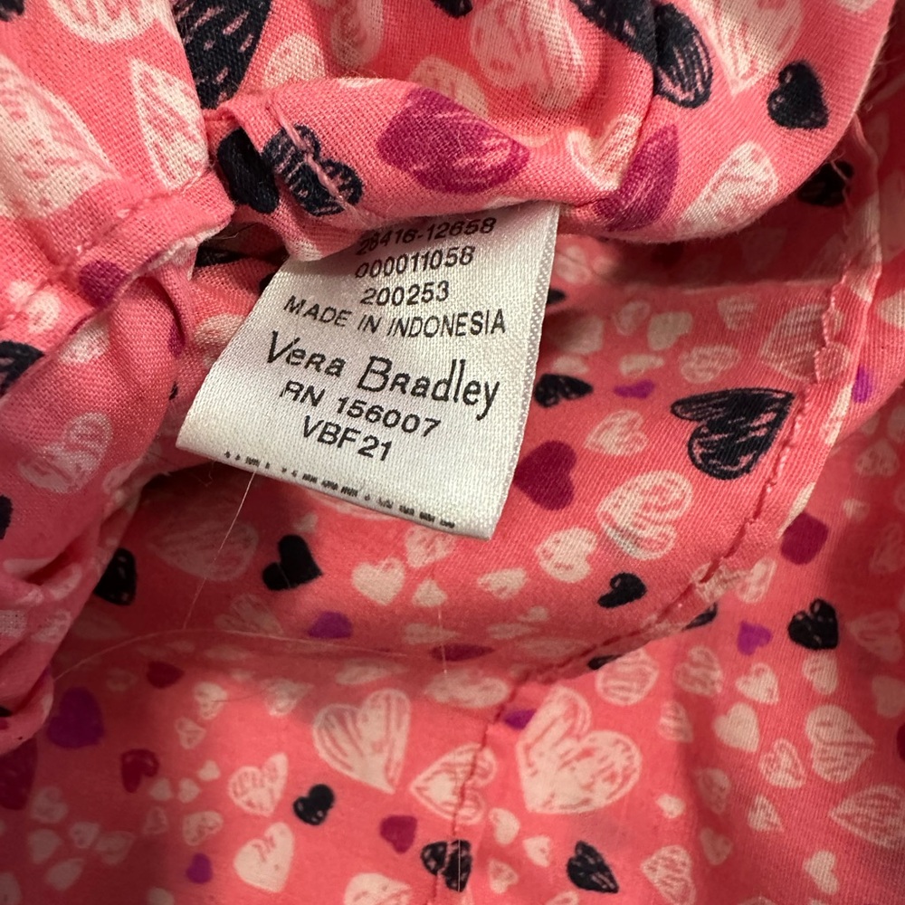 Vera Bradley Pink Heart-Print Quilted Tote - Picture 7 of 8